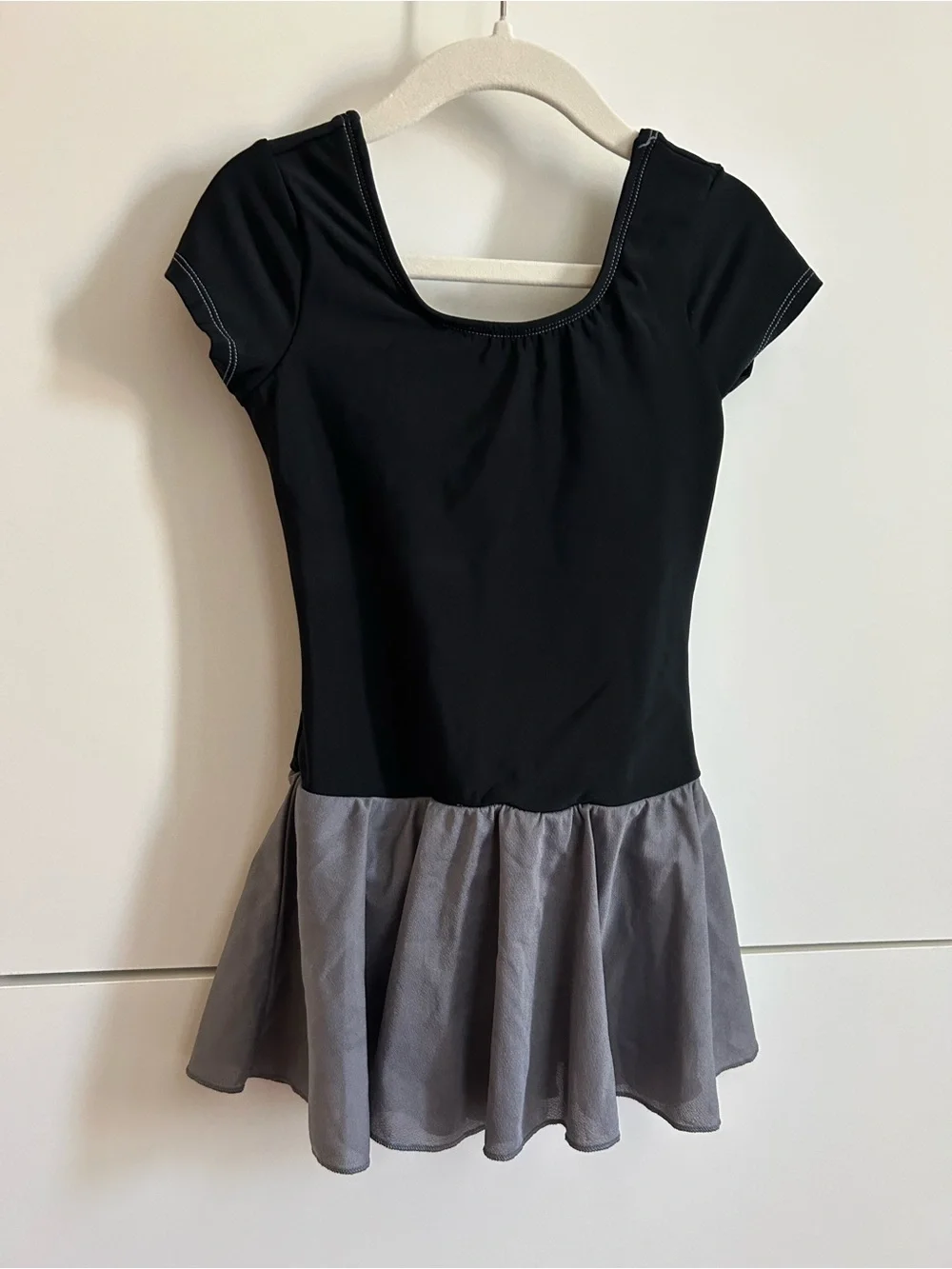 Black & Gray Short Sleeve Dance Practice Dress -  MC Child’s Medium